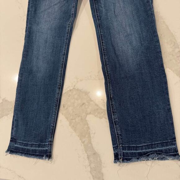 KUT From The Kloth Raw Hem Straight Denim Jeans Women’s 6 Dark Blue Wash Casual - Picture 2 of 10